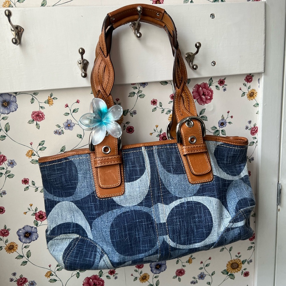Coach denim tote